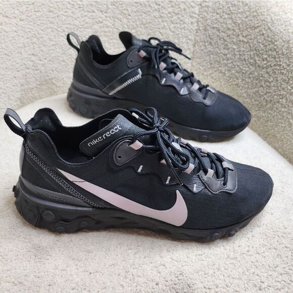 Nike Other - Nike Mens React Element 55 SE Black Sneakers